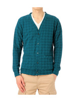 千鳥格子Vネックカーディガン