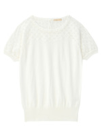 CROLLA レース切り替えニットプルオーバー