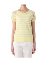 [S]麻混ラメボーダーニット