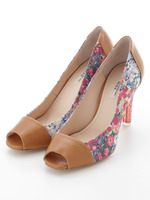 スケルトンヒールオープンパンプス