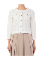 ノーカラーデニムジャケット