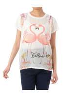 フラミンゴプリントTシャツ