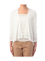 ラメ使い編み地切り替えカーディガン