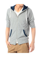 短袖配色パーカ