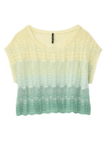 透かしラメグラデ クロップドニットプルオーバー