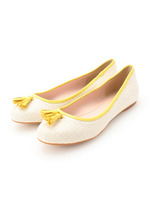 麻調タッセルフラットシューズ