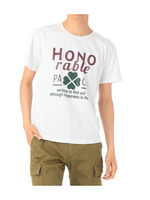 クルーネック天竺プリントTシャツ