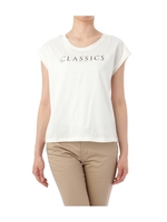 シフォン切り替えビジュー天竺プルオーバー