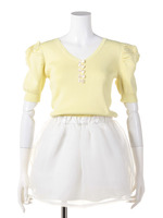 スカートシフォンドッキングワンピース