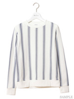 ストライプ裏毛トップス