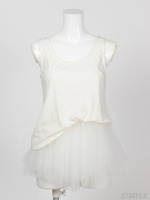 チュールコンビアシメトップス