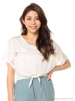 レース切替前結びTシャツ
