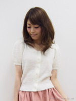 襟モチーフモヘアショートカーディガン