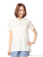 袖レースポロシャツ