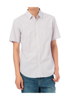 チェック柄半袖コットンシャツ