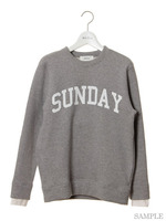 袖口カフス付きプリントトレーナー