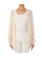 透かしボーダートッパーニットカーディガン