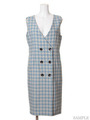 [Salon de Balcony]GINGHAM CHECK LONG VEST
