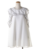 バイカラーメロウラッフルワンピース