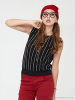 ストライプノースリニットTOP