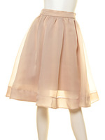 オーガンジーミドルスカート