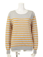 ボーダープレーンニット