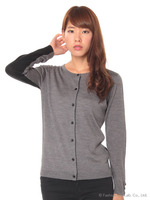 配色カーディガン