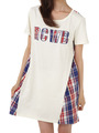 RCWB チェック ドッキング Tシャツ ワンピース