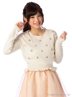 【LIZLISA】ビジュー付きチビトップス