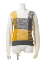 インターシャチェックニット　TOPS