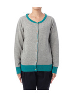 バイカラークルーネックニットカーディガン