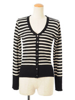 バイカラーボーダーカーディガン