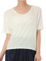 パールネックレス付きユルカットソー