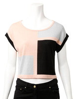 ブロッキングニットTOPS
