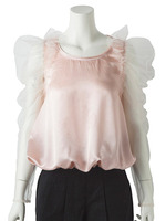 袖シースルーブラウス