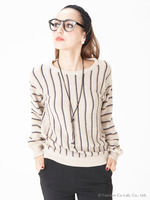 2色ストライプ×ボーダーニット