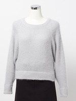 アンゴラ混カラーショートプルオーバー