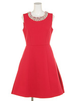 JUSGLITTY Luxe バックラウンドビジューワンピース