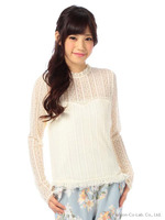 【LIZLISA】レースハイネックトップス