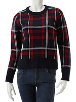 【ECURY】ジャガードチェックニットトップス