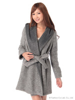 ウール混ガウンコート