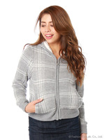 チェックジャガードニットパーカー