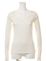 ハートネック長袖Tシャツ