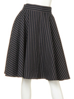 ストライプ微起毛フレアースカート