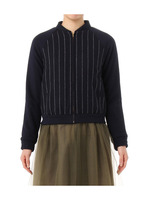 ウール混ストライプ柄スタジャン