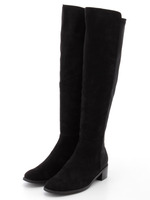 コンビマテリアルニーハイブーツ