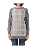 モヘアチェック切り替えニット