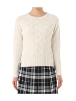 格子柄コンパクトニットプルオーバー