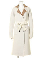 バックカラーニットコート