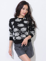 ジャガードリーフニット